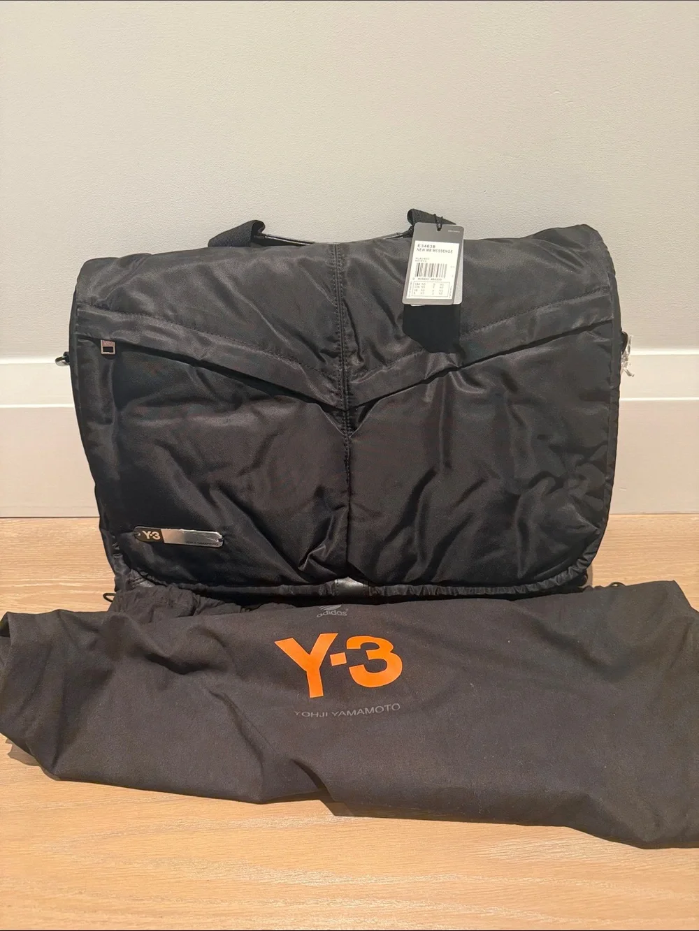Brand new with tags Y-3 Black Nylon Messenger/Shoulder Bag with